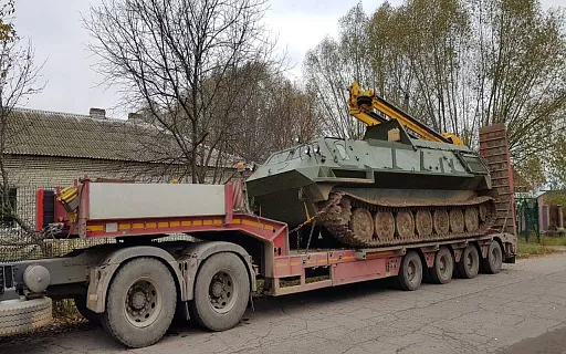 перевозка тралом с фронтальным заездом фото